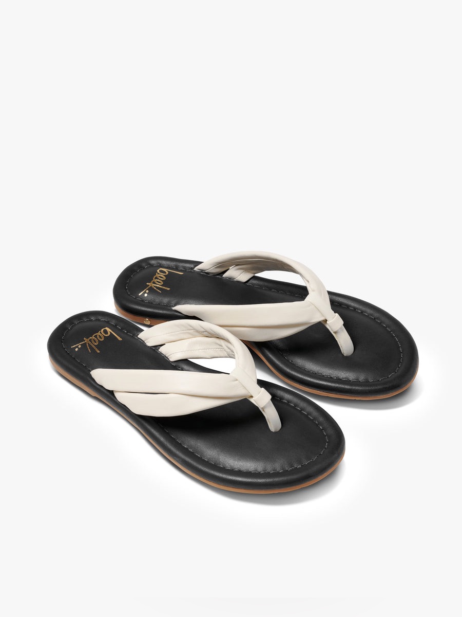 Beek Toucan Leather White Braided Thong Sandals For Women Size 10